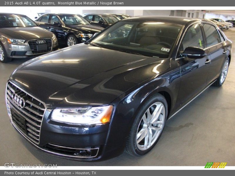 Moonlight Blue Metallic / Nougat Brown 2015 Audi A8 L 4.0T quattro