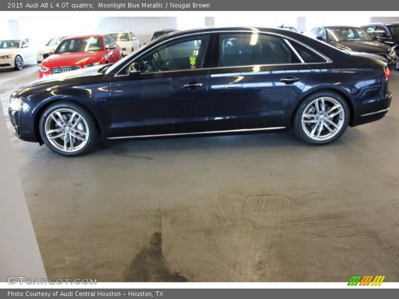 Moonlight Blue Metallic / Nougat Brown 2015 Audi A8 L 4.0T quattro