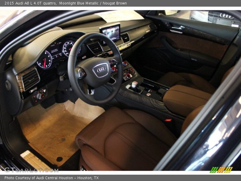 Moonlight Blue Metallic / Nougat Brown 2015 Audi A8 L 4.0T quattro