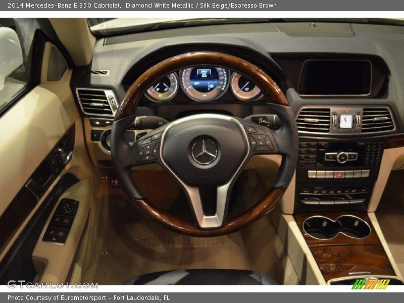 Diamond White Metallic / Silk Beige/Espresso Brown 2014 Mercedes-Benz E 350 Cabriolet