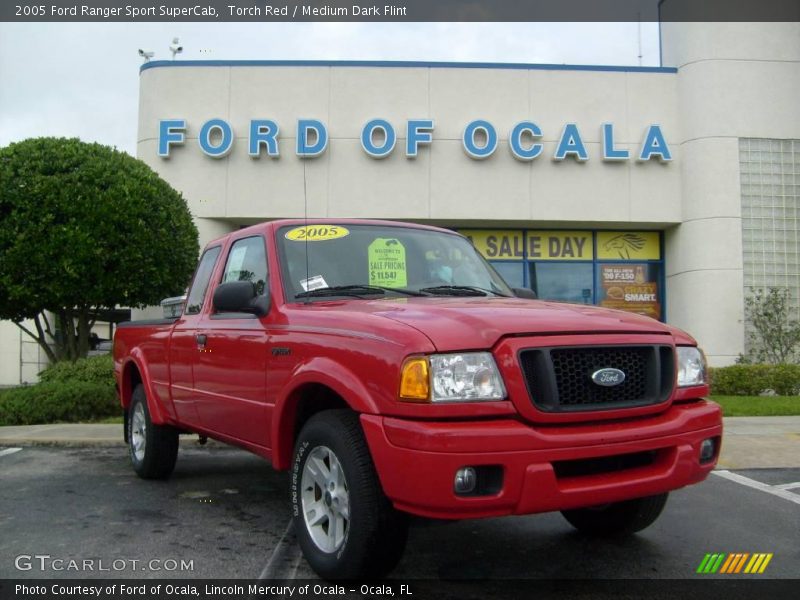 Torch Red / Medium Dark Flint 2005 Ford Ranger Sport SuperCab