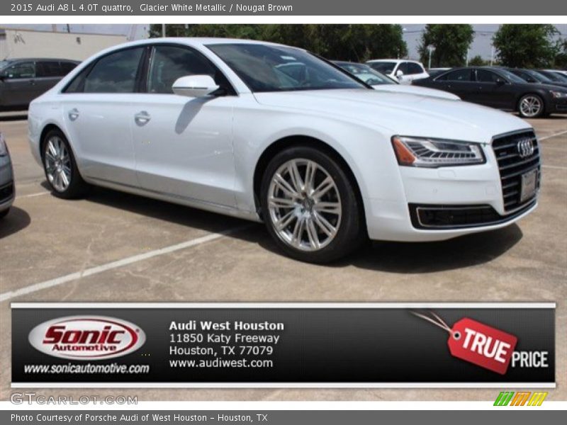 Glacier White Metallic / Nougat Brown 2015 Audi A8 L 4.0T quattro