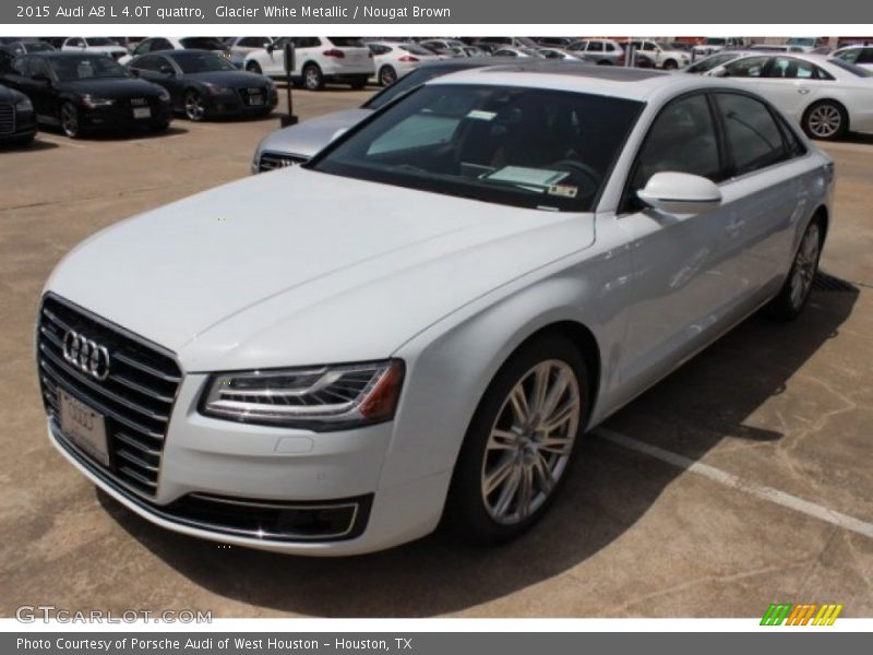Glacier White Metallic / Nougat Brown 2015 Audi A8 L 4.0T quattro