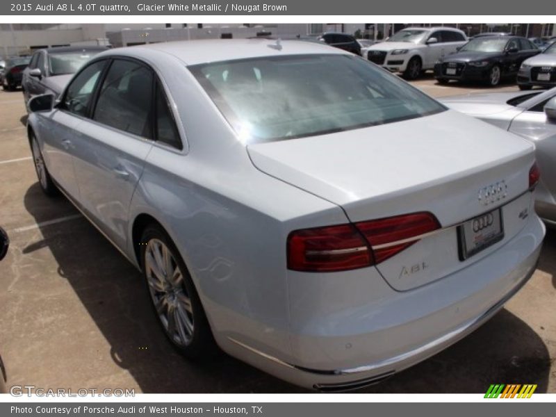 Glacier White Metallic / Nougat Brown 2015 Audi A8 L 4.0T quattro