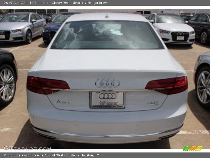 Glacier White Metallic / Nougat Brown 2015 Audi A8 L 4.0T quattro