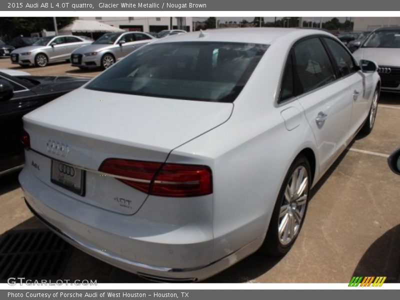 Glacier White Metallic / Nougat Brown 2015 Audi A8 L 4.0T quattro