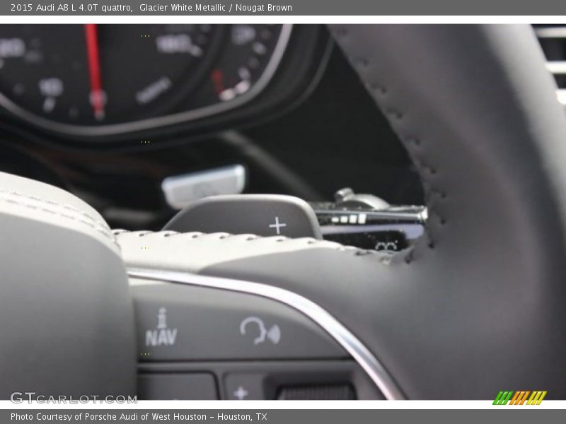 Glacier White Metallic / Nougat Brown 2015 Audi A8 L 4.0T quattro