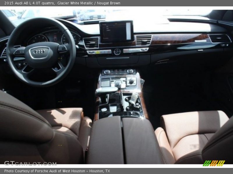 Glacier White Metallic / Nougat Brown 2015 Audi A8 L 4.0T quattro