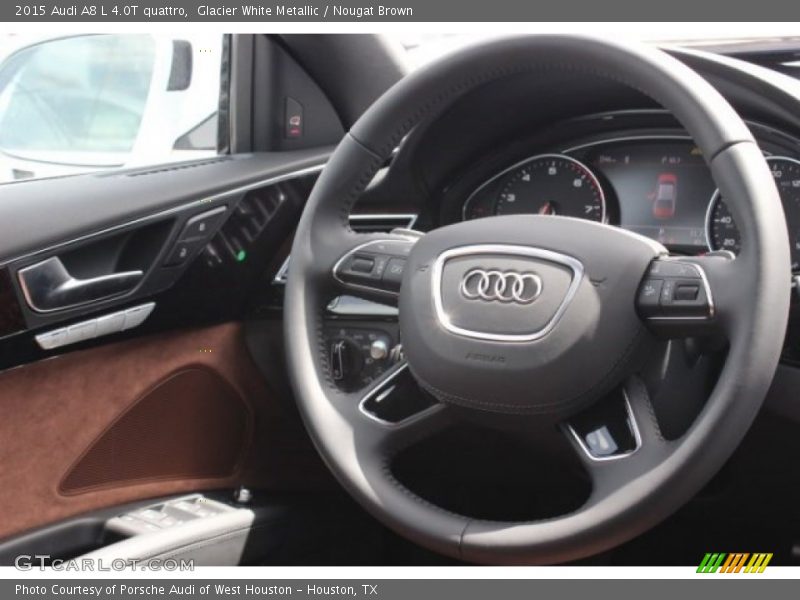 Glacier White Metallic / Nougat Brown 2015 Audi A8 L 4.0T quattro