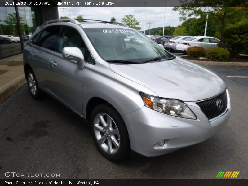Tungsten Silver Pearl / Light Gray 2011 Lexus RX 350 AWD