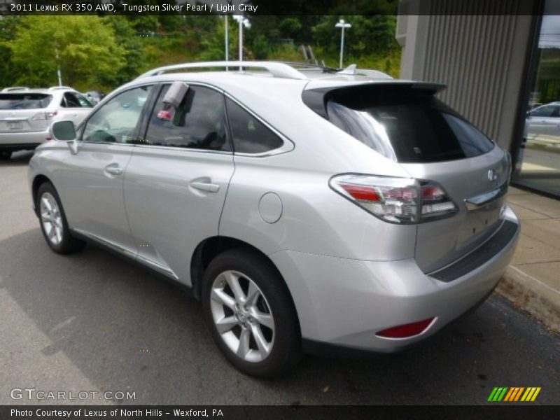 Tungsten Silver Pearl / Light Gray 2011 Lexus RX 350 AWD
