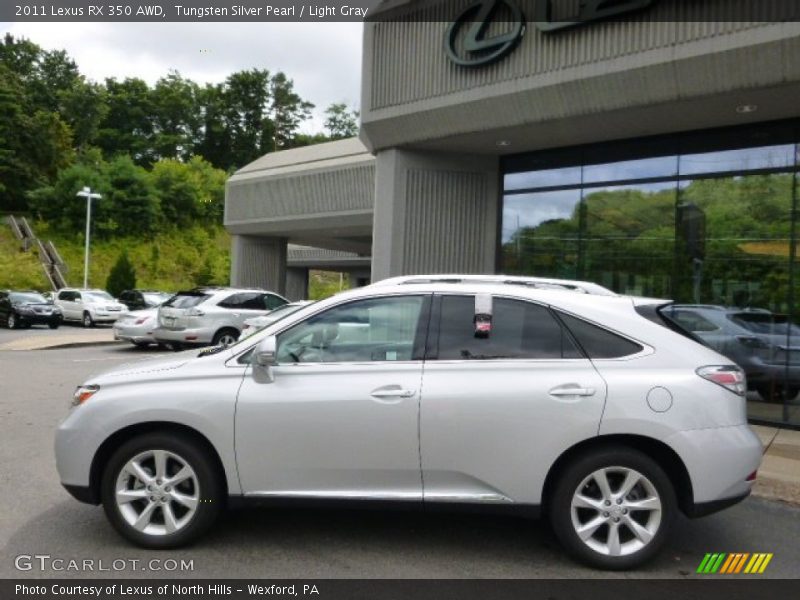 Tungsten Silver Pearl / Light Gray 2011 Lexus RX 350 AWD