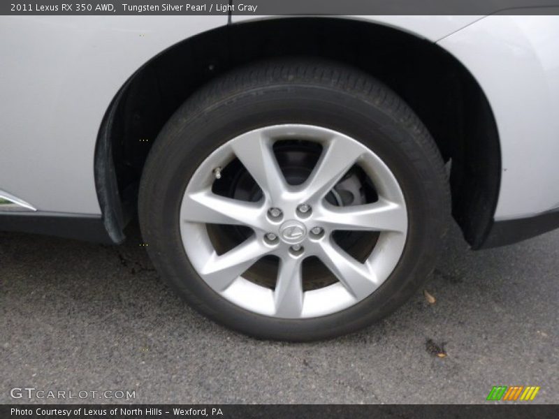 Tungsten Silver Pearl / Light Gray 2011 Lexus RX 350 AWD