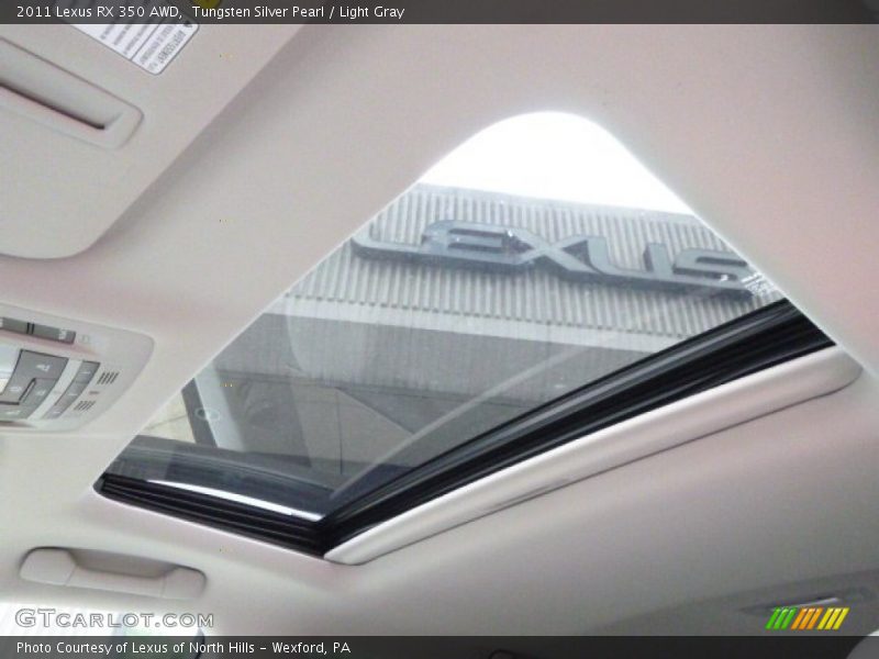 Tungsten Silver Pearl / Light Gray 2011 Lexus RX 350 AWD