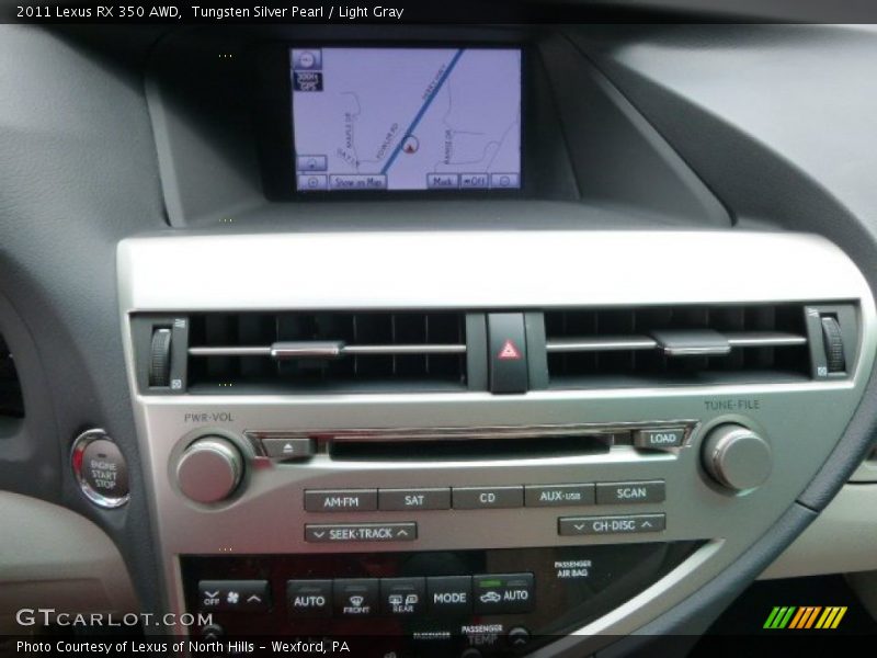 Tungsten Silver Pearl / Light Gray 2011 Lexus RX 350 AWD
