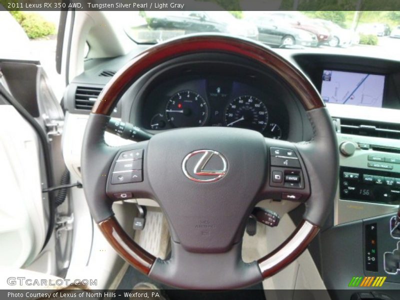 Tungsten Silver Pearl / Light Gray 2011 Lexus RX 350 AWD