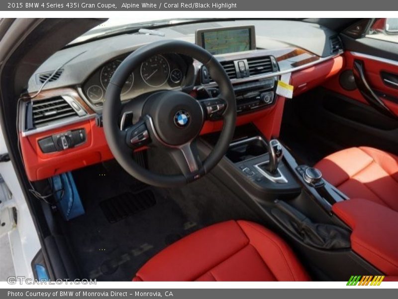 Alpine White / Coral Red/Black Highlight 2015 BMW 4 Series 435i Gran Coupe