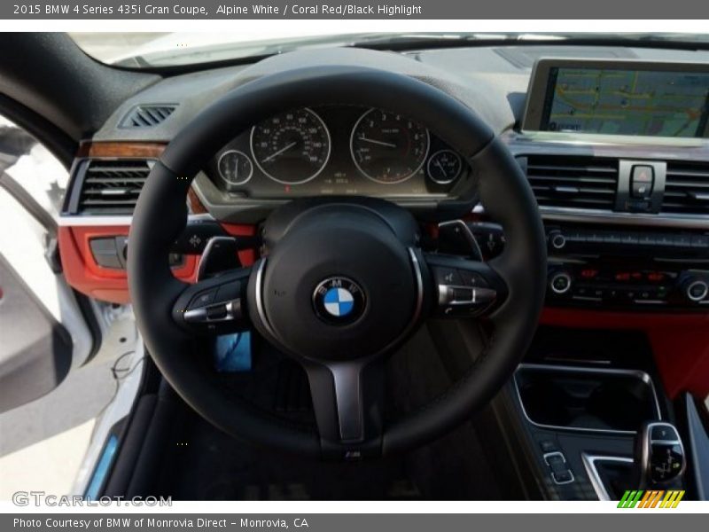 Alpine White / Coral Red/Black Highlight 2015 BMW 4 Series 435i Gran Coupe