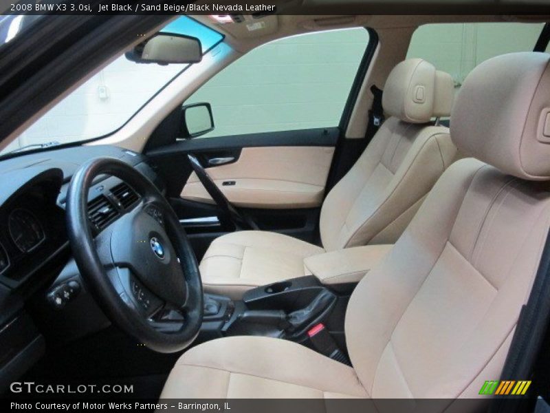 Jet Black / Sand Beige/Black Nevada Leather 2008 BMW X3 3.0si