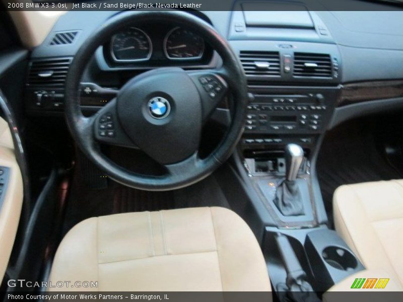 Jet Black / Sand Beige/Black Nevada Leather 2008 BMW X3 3.0si