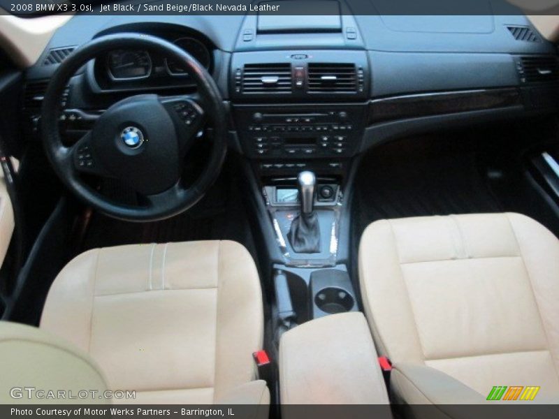 Jet Black / Sand Beige/Black Nevada Leather 2008 BMW X3 3.0si