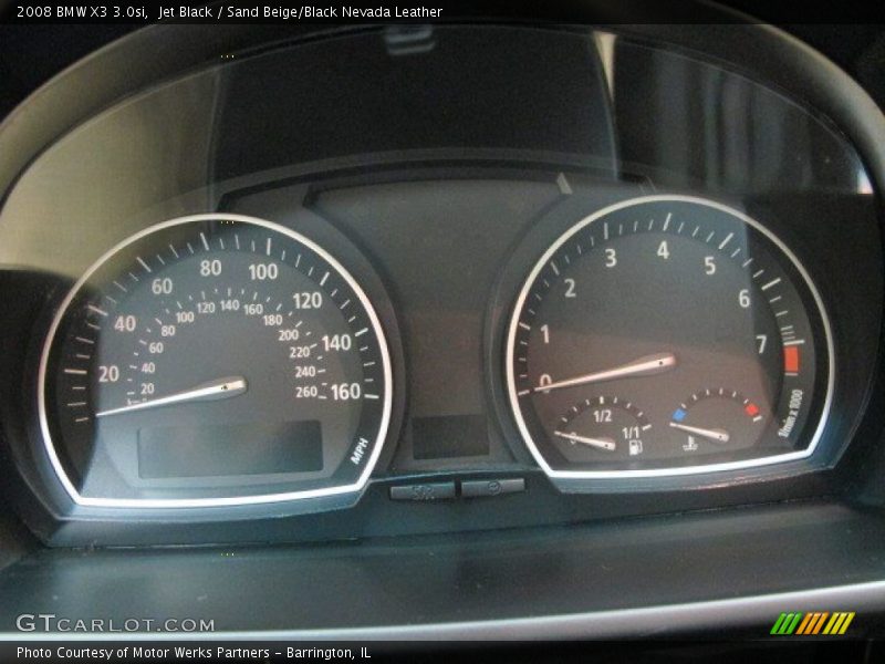 Jet Black / Sand Beige/Black Nevada Leather 2008 BMW X3 3.0si