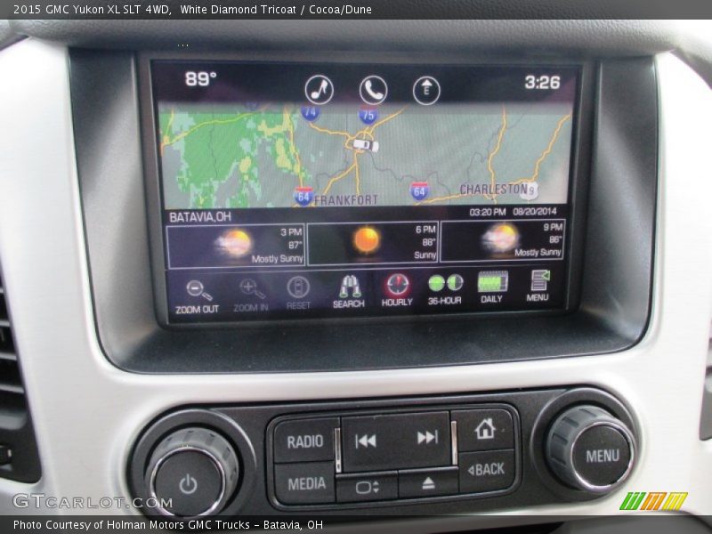 White Diamond Tricoat / Cocoa/Dune 2015 GMC Yukon XL SLT 4WD