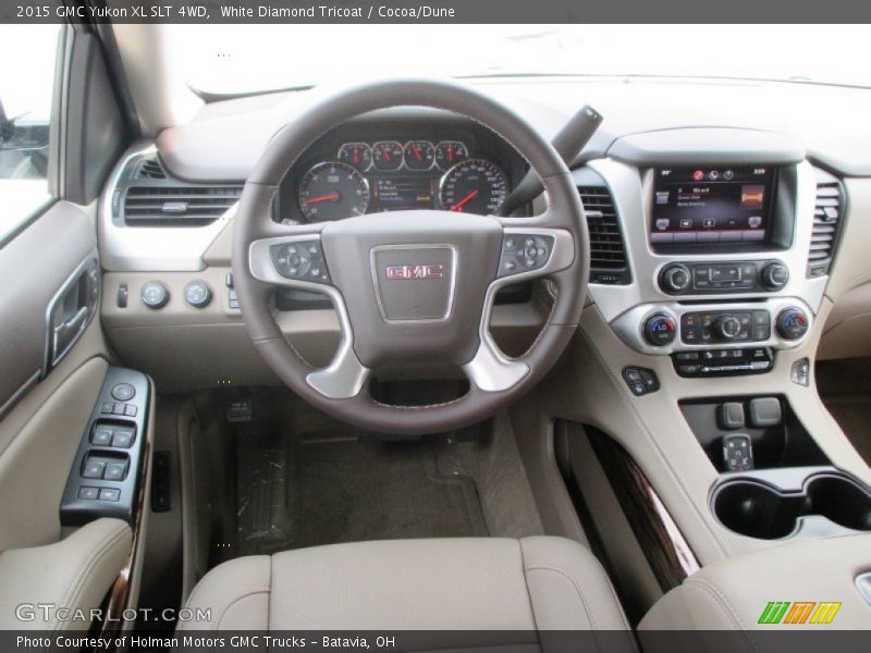 White Diamond Tricoat / Cocoa/Dune 2015 GMC Yukon XL SLT 4WD