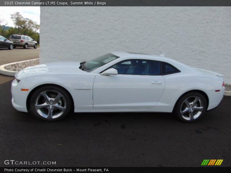 Summit White / Beige 2015 Chevrolet Camaro LT/RS Coupe