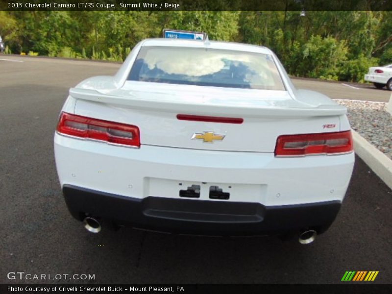 Summit White / Beige 2015 Chevrolet Camaro LT/RS Coupe