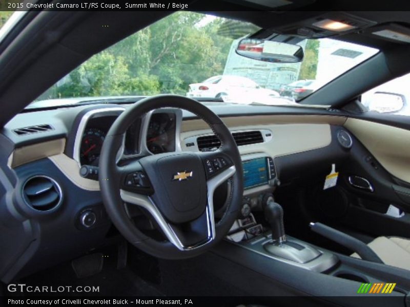 Summit White / Beige 2015 Chevrolet Camaro LT/RS Coupe
