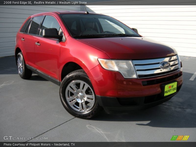 Redfire Metallic / Medium Light Stone 2008 Ford Edge SE