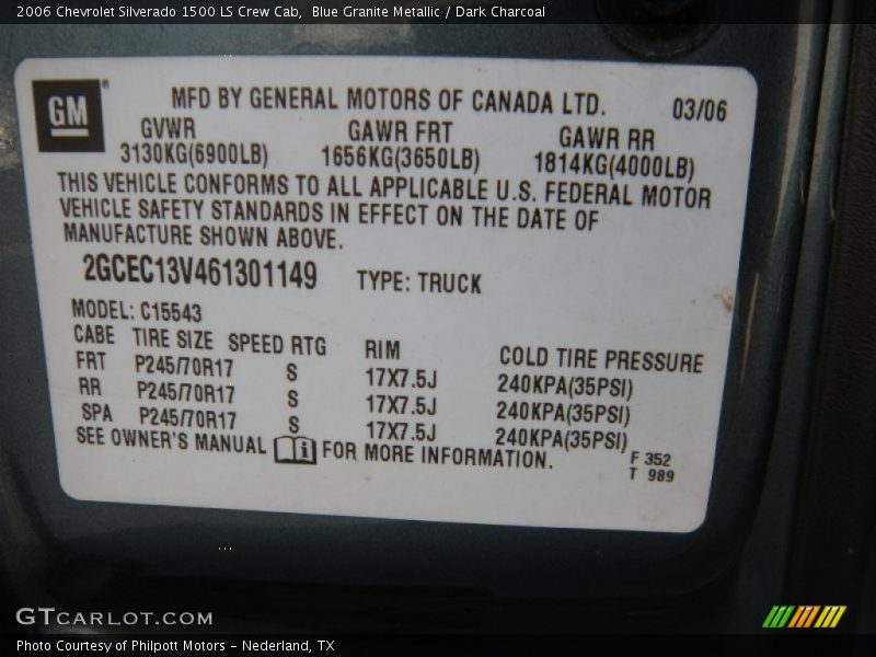 Blue Granite Metallic / Dark Charcoal 2006 Chevrolet Silverado 1500 LS Crew Cab