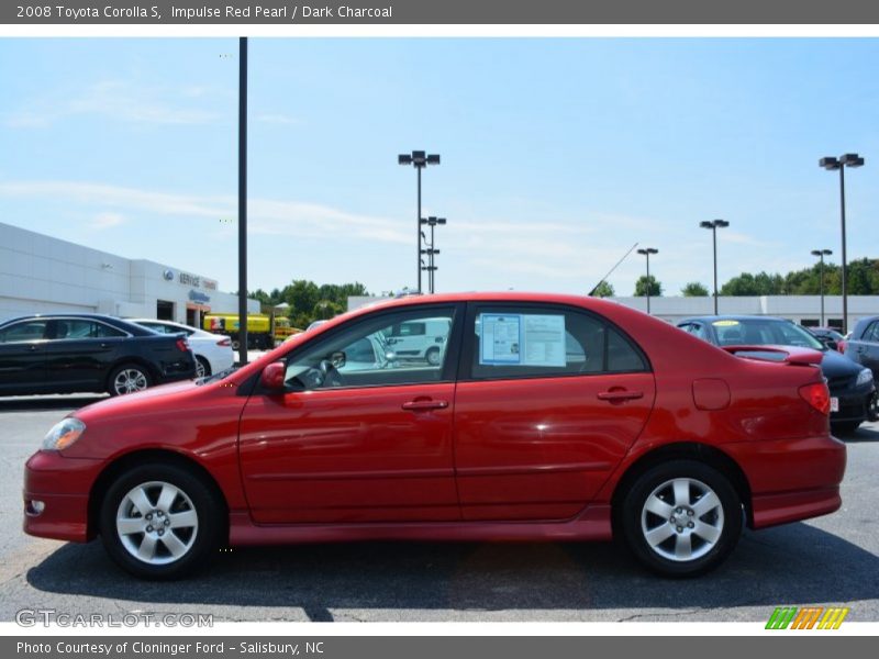 Impulse Red Pearl / Dark Charcoal 2008 Toyota Corolla S