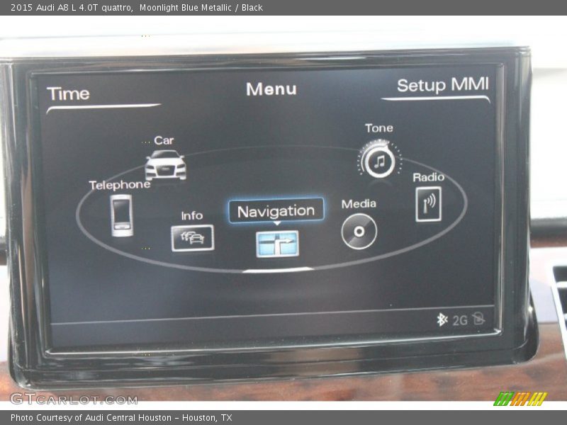 Moonlight Blue Metallic / Black 2015 Audi A8 L 4.0T quattro