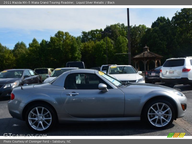 Liquid Silver Metallic / Black 2011 Mazda MX-5 Miata Grand Touring Roadster