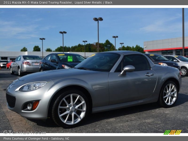 Liquid Silver Metallic / Black 2011 Mazda MX-5 Miata Grand Touring Roadster