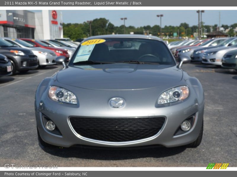 Liquid Silver Metallic / Black 2011 Mazda MX-5 Miata Grand Touring Roadster