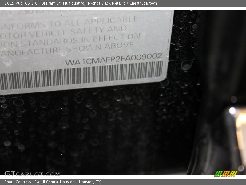 Mythos Black Metallic / Chestnut Brown 2015 Audi Q5 3.0 TDI Premium Plus quattro