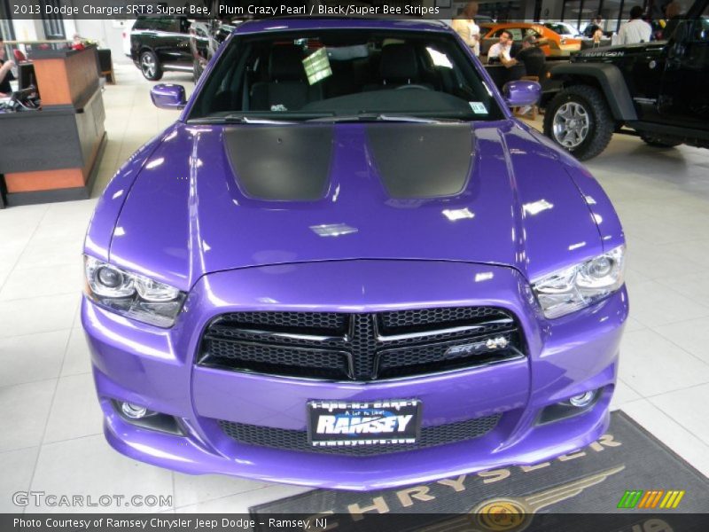 Plum Crazy Pearl / Black/Super Bee Stripes 2013 Dodge Charger SRT8 Super Bee