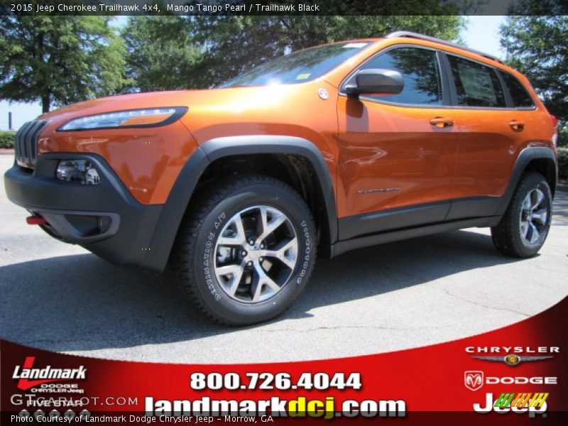 Mango Tango Pearl / Trailhawk Black 2015 Jeep Cherokee Trailhawk 4x4