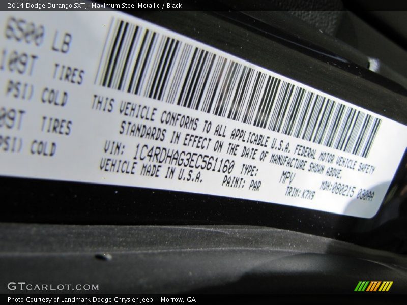 Maximum Steel Metallic / Black 2014 Dodge Durango SXT