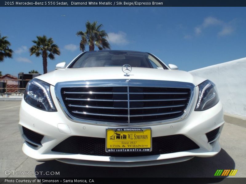 Diamond White Metallic / Silk Beige/Espresso Brown 2015 Mercedes-Benz S 550 Sedan