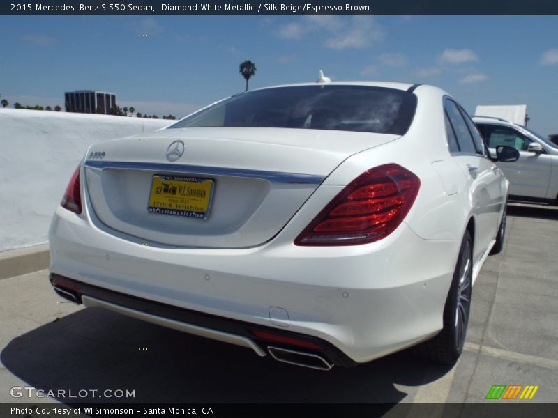 Diamond White Metallic / Silk Beige/Espresso Brown 2015 Mercedes-Benz S 550 Sedan
