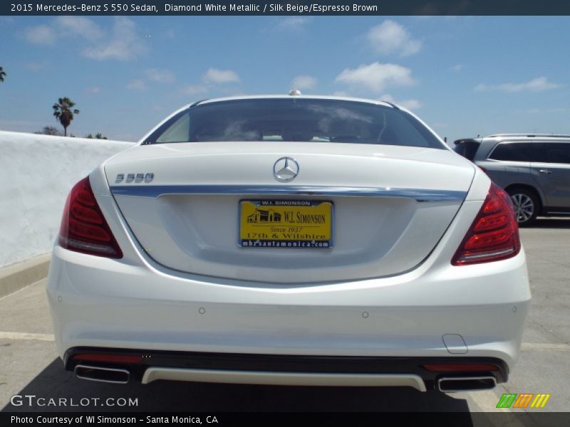 Diamond White Metallic / Silk Beige/Espresso Brown 2015 Mercedes-Benz S 550 Sedan