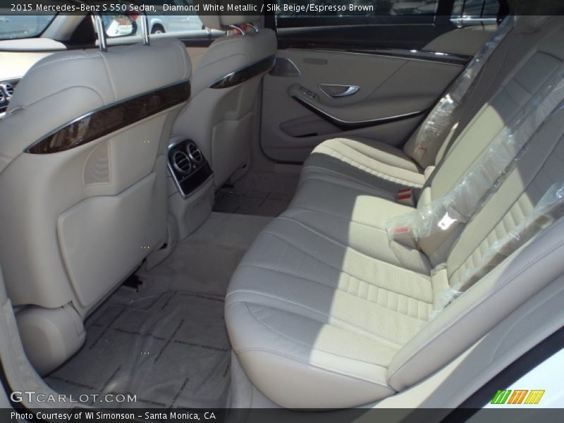 Diamond White Metallic / Silk Beige/Espresso Brown 2015 Mercedes-Benz S 550 Sedan
