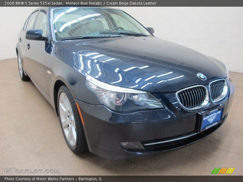 Monaco Blue Metallic / Cream Beige Dakota Leather 2008 BMW 5 Series 535xi Sedan