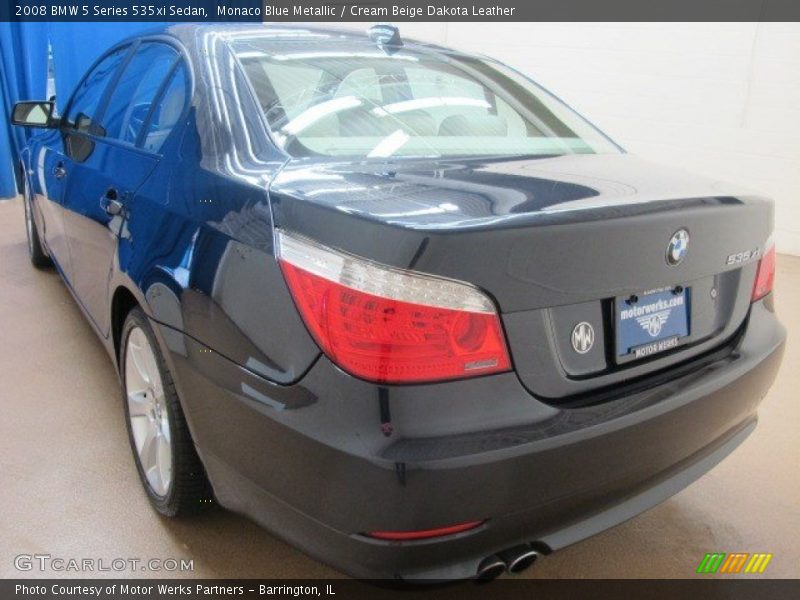 Monaco Blue Metallic / Cream Beige Dakota Leather 2008 BMW 5 Series 535xi Sedan