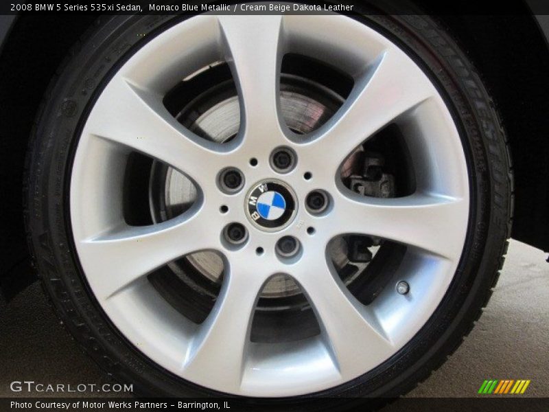 Monaco Blue Metallic / Cream Beige Dakota Leather 2008 BMW 5 Series 535xi Sedan