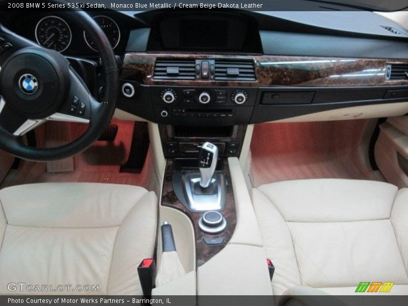 Monaco Blue Metallic / Cream Beige Dakota Leather 2008 BMW 5 Series 535xi Sedan